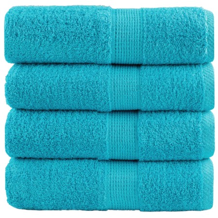 4 units of towels 100% cotton turquoise 30x30 cm 600 gsm by , Towels - Ref: Foro24-137444, Price: 12,34 €, Discount: %