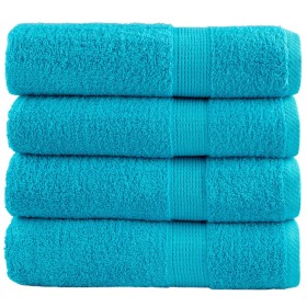 Hand towels 4 units 100% cotton turquoise 50x100 cm 600 gsm by , Towels - Ref: Foro24-137450, Price: 26,99 €, Discount: %