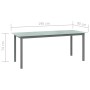 Hellgrauer Gartentisch aus Aluminium und Glas, 190 x 90 x 74 cm von vidaXL, Gartentische - Ref: Foro24-312205, Preis: 188,40 ...