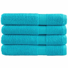 Sauna towels 4 units 100% cotton turquoise 80x200 cm 600 gsm by , Towels - Ref: Foro24-137459, Price: 74,28 €, Discount: %