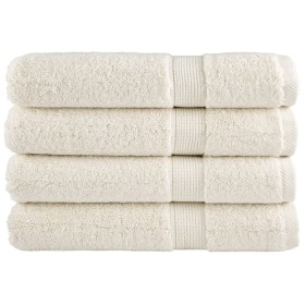 Premium towels 4 units 100% cotton cream 100x200 cm 600 gsm by , Towels - Ref: Foro24-137486, Price: 92,99 €, Discount: %