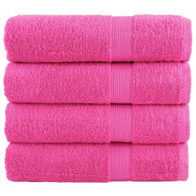 Hand towels 4 units 100% cotton pink 50x100 cm 600 gsm by , Towels - Ref: Foro24-137522, Price: 27,00 €, Discount: %