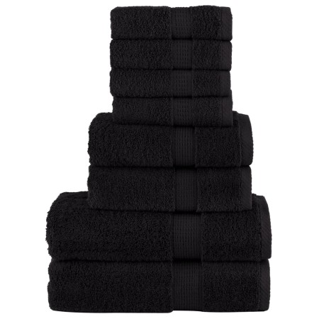 8-piece towel set 100% cotton black 600 gsm by , Towels - Ref: Foro24-137548, Price: 44,99 €, Discount: %