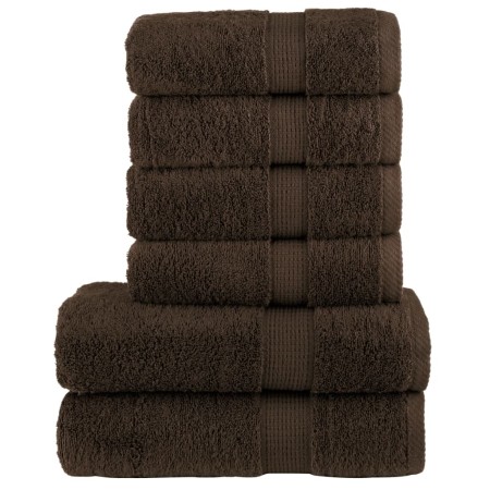 6-piece towel set 100% cotton brown 600 gsm by , Towels - Ref: Foro24-137557, Price: 46,99 €, Discount: %