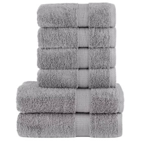 6-piece towel set 100% cotton gray 600 gsm by , Towels - Ref: Foro24-137560, Price: 46,29 €, Discount: %