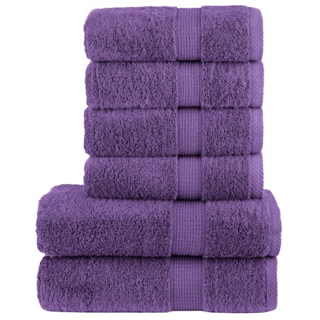 Juego de toallas 6 piezas 100% algodón morado 600 gsm de , Toallas - Ref: Foro24-137562, Precio: 47,98 €, Descuento: %