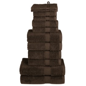 Set of 12 towels 100% cotton brown 600 gsm by , Towels - Ref: Foro24-137574, Price: 56,99 €, Discount: %