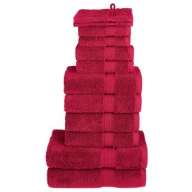 Set of 12 pieces of red 100% cotton towels 600 gsm by , Towels - Ref: Foro24-137581, Price: 54,99 €, Discount: %