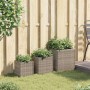 Blumenkästen 3 Stück aus grauem synthetischem Rattan von , Töpfe und Pflanzgefäße - Ref: Foro24-366397, Preis: 75,35 €, Rabat...