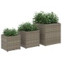 Blumenkästen 3 Stück aus grauem synthetischem Rattan von , Töpfe und Pflanzgefäße - Ref: Foro24-366397, Preis: 75,35 €, Rabat...