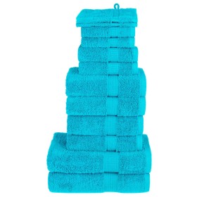 Set of 12 towels 100% cotton turquoise 600 gsm by , Towels - Ref: Foro24-137583, Price: 54,67 €, Discount: %