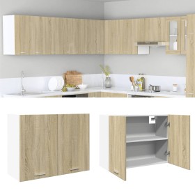 Hanging kitchen cabinet made of plywood in oak color, measuring 80x31x60 cm. by , Kitchen cabinets - Ref: Foro24-849621, Pric...