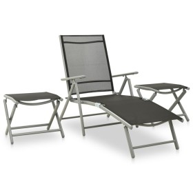 3-piece garden furniture set, silver aluminum with textilene. by vidaXL, Garden sets - Ref: Foro24-312199, Price: 90,80 €, Di...