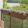 Planters with hooks 2 units synthetic brown rattan by , Pots and planters - Ref: Foro24-366405, Price: 69,62 €, Discount: %