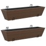 Planters with hooks 2 units synthetic brown rattan by , Pots and planters - Ref: Foro24-366405, Price: 69,62 €, Discount: %