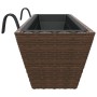 Planters with hooks 2 units synthetic brown rattan by , Pots and planters - Ref: Foro24-366405, Price: 69,62 €, Discount: %