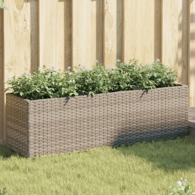 Pflanzgefäß mit 3 Töpfen aus grauem synthetischem Rattan 105x30x32 cm. von , Töpfe und Pflanzgefäße - Ref: Foro24-366418, Pre...