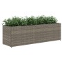 Jardinera con 3 maceteros ratán sintético gris 105x30x32 cm de , Maceteros y jardineras - Ref: Foro24-366418, Precio: 64,34 €...