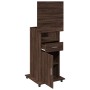 Atril con ruedas y cajón madera ingeniería marrón 55x55x107 cm de , Escritorios - Ref: Foro24-848030, Precio: 134,99 €, Descu...