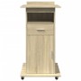 Oak Sonoma wood lectern with wheels and drawer 55x55x107 cm by , Desks - Ref: Foro24-848026, Price: 131,85 €, Discount: %