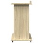 Atril con ruedas y cajón madera roble Sonoma 55x55x107 cm de , Escritorios - Ref: Foro24-848026, Precio: 131,85 €, Descuento: %