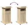 Atril con ruedas y cajón madera roble Sonoma 55x55x107 cm de , Escritorios - Ref: Foro24-848026, Precio: 131,85 €, Descuento: %