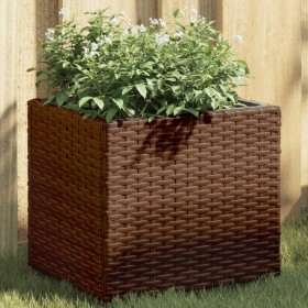 Brown synthetic rattan planter 36x30x32 cm by , Pots and planters - Ref: Foro24-366426, Price: 33,99 €, Discount: %