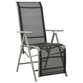 Silla de jardín reclinable textileno y aluminio plateado de vidaXL, Sillas de jardín - Ref: Foro24-312196, Precio: 108,99 €, ...