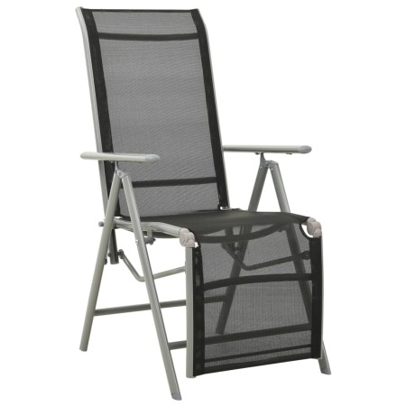 Textilene and silver aluminum reclining garden chair by vidaXL, Garden chairs - Ref: Foro24-312196, Price: 108,25 €, Discount: %