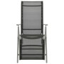 Textilene and silver aluminum reclining garden chair by vidaXL, Garden chairs - Ref: Foro24-312196, Price: 108,25 €, Discount: %