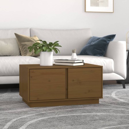 Solid honey brown pine wood coffee table 80x50x40 cm by vidaXL, Coffee table - Ref: Foro24-814422, Price: 70,99 €, Discount: %