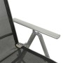 Textilene and silver aluminum reclining garden chair by vidaXL, Garden chairs - Ref: Foro24-312196, Price: 108,25 €, Discount: %