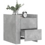 Mesita de noche madera de ingeniería gris hormigón 45x50x50 cm de , Mesitas de noche - Ref: Foro24-848286, Precio: 73,89 €, D...