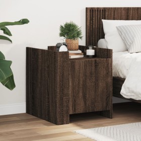 Engineered wood brown oak bedside table 45x50x50 cm by , Nightstands - Ref: Foro24-848303, Price: 54,46 €, Discount: %