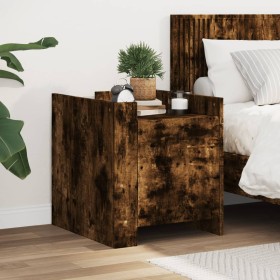 Engineered wood smoked oak bedside table 45x50x50 cm by , Nightstands - Ref: Foro24-848301, Price: 58,42 €, Discount: %