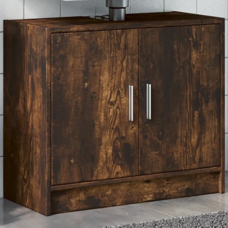 Armario de lavabo madera ingeniería roble ahumado 63x29x55 cm de , Muebles de baño - Ref: Foro24-848098, Precio: 59,99 €, Des...