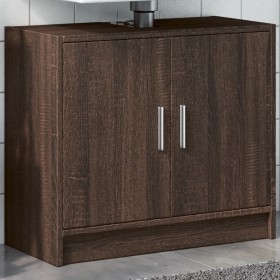 Armario de lavabo madera ingeniería marrón roble 63x29x55 cm de , Muebles de baño - Ref: Foro24-848100, Precio: 60,99 €, Desc...