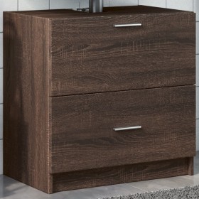 Armario de lavabo madera de ingeniería marrón roble 59x37x59 cm de , Muebles de baño - Ref: Foro24-848114, Precio: 87,99 €, D...