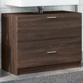 Engineered wood brown oak sink cabinet 78x37x59 cm by , Bathroom furniture - Ref: Foro24-848121, Price: 102,99 €, Discount: %