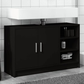 Engineered wood black bathroom cabinet 90x29x55 cm by , Bathroom furniture - Ref: Foro24-848123, Price: 81,24 €, Discount: %