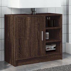 Armario de lavabo madera ingeniería marrón roble 63x29x55 cm de , Muebles de baño - Ref: Foro24-848135, Precio: 62,47 €, Desc...