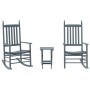 2 rocking chairs, solid poplar wood folding table, gray. by , Rocking chairs - Ref: Foro24-3281593, Price: 219,43 €, Discount: %