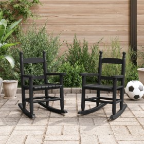 Mecedoras para niños 2 uds madera maciza de álamo negras de , Mecedoras - Ref: Foro24-3281598, Precio: 75,99 €, Descuento: %