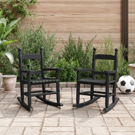 Mecedoras para niños 2 uds madera maciza de álamo negras de , Mecedoras - Ref: Foro24-3281598, Precio: 76,06 €, Descuento: %