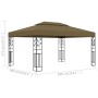 Pavillon mit Doppeldach taupegrau 3x4m 180 g/m² von vidaXL, Zelte und Pavillons - Ref: Foro24-312244, Preis: 407,59 €, Rabatt: %