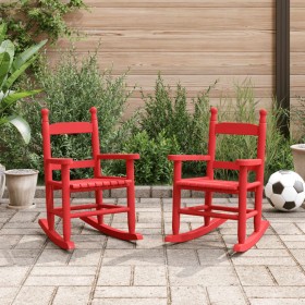 Rocking chairs for children, 2 units, solid poplar wood, red. by , Rocking chairs - Ref: Foro24-3281601, Price: 76,08 €, Disc...