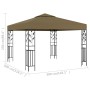 Taupegrauer Pavillon 3x3 m 180 g/m² von vidaXL, Zelte und Pavillons - Ref: Foro24-312243, Preis: 310,07 €, Rabatt: %