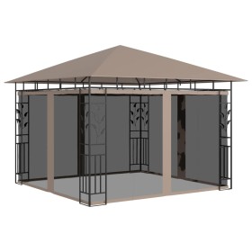 Cenador con mosquitera gris taupe 3x3x2,73 m 180 g/m² de vidaXL, Carpas y cenadores - Ref: Foro24-312251, Precio: 287,99 €, D...