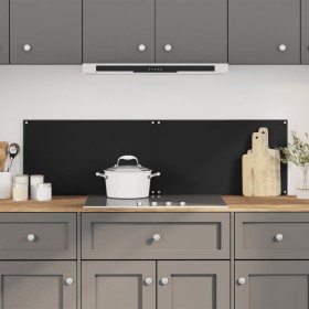 Kitchen splashbacks 2 units black tempered glass 70x40 cm by , Kitchen tools and utensils - Ref: Foro24-3315795, Price: 44,79...