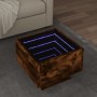 Side table with smoked oak engineered wood and LED, 40x40x30 cm. by , Coffee table - Ref: Foro24-847501, Price: 74,99 €, Disc...